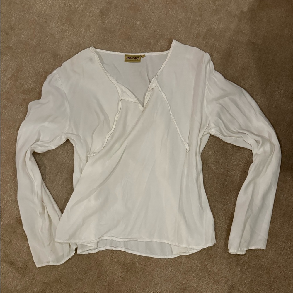 White Long Sleeve Indiska Blouse